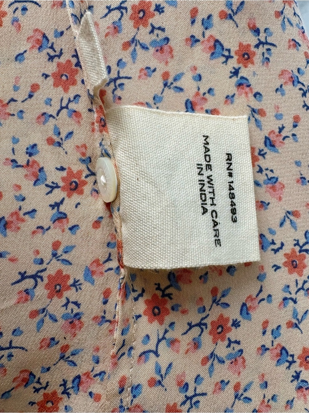 DÔEN Cézanne Silk Blouse Size Small in Peach Martha’s Garden Floral Rare NWT - Picture 14 of 14